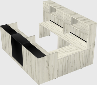 Shared one sided u-shaped reception desk
