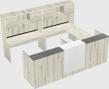 Shared one sided u-shaped reception desk