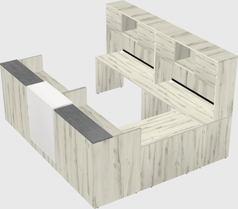 Shared one sided u-shaped reception desk