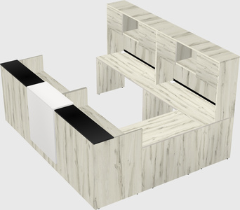Shared one sided u-shaped reception desk