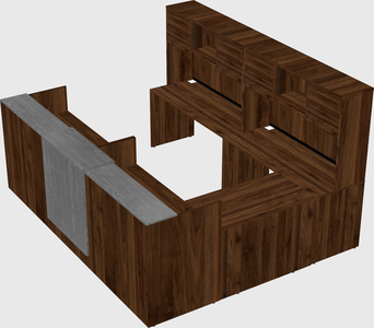 Shared one sided u-shaped reception desk