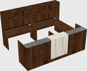 Shared one sided u-shaped reception desk