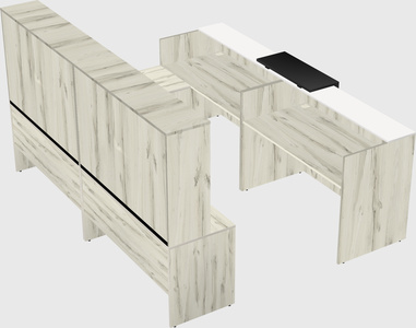 Shared one sided u-shaped reception desk