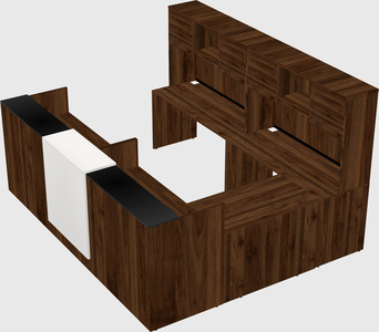 Shared one sided u-shaped reception desk