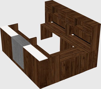 Shared one sided u-shaped reception desk