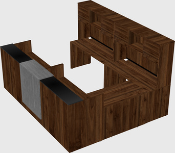Shared one sided u-shaped reception desk