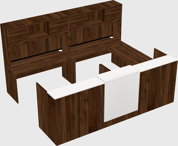 Shared one sided u-shaped reception desk