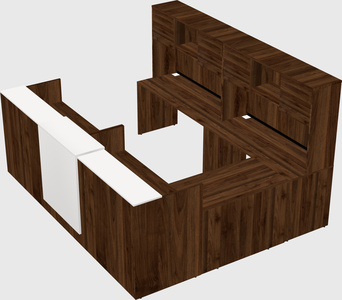 Shared one sided u-shaped reception desk
