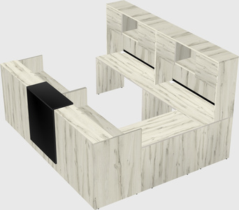 Shared one sided u-shaped reception desk