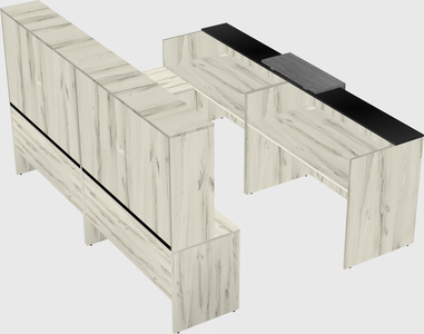 Shared one sided u-shaped reception desk