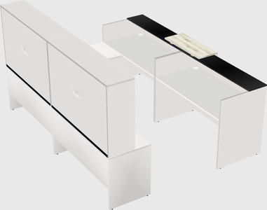Shared one sided u-shaped reception desk