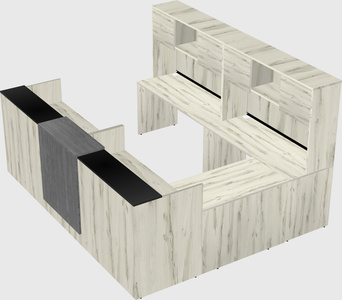 Shared one sided u-shaped reception desk