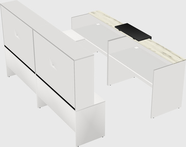 Shared one sided u-shaped reception desk