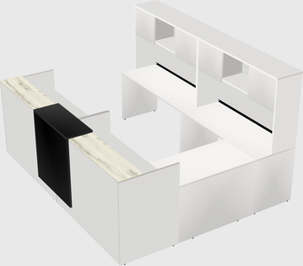 Shared one sided u-shaped reception desk