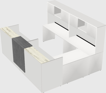Shared one sided u-shaped reception desk