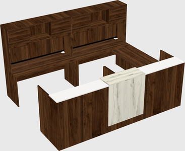 Shared one sided u-shaped reception desk