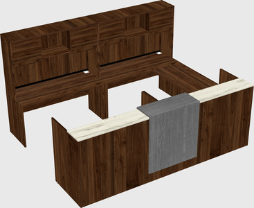 Shared one sided u-shaped reception desk