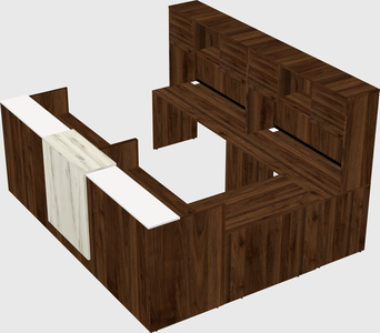 Shared one sided u-shaped reception desk