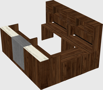 Shared one sided u-shaped reception desk