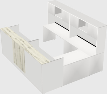 Shared one sided u-shaped reception desk