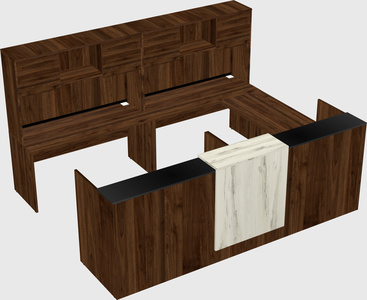 Shared one sided u-shaped reception desk