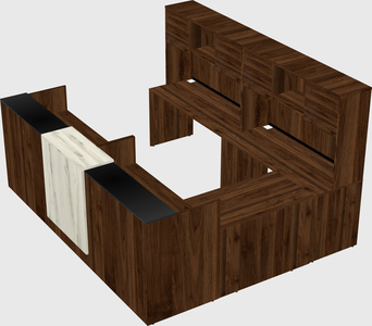 Shared one sided u-shaped reception desk