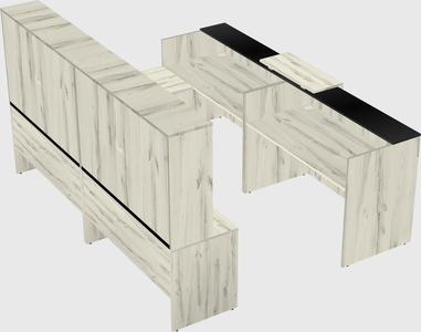 Shared one sided u-shaped reception desk