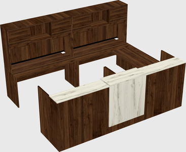 Shared one sided u-shaped reception desk