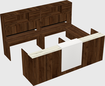 Shared one sided u-shaped reception desk