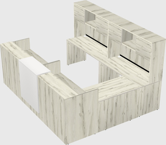 Shared one sided u-shaped reception desk