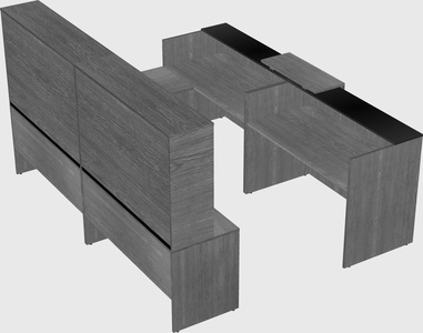 Shared one sided u-shaped reception desk