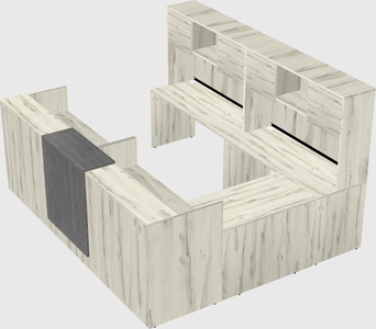 Shared one sided u-shaped reception desk