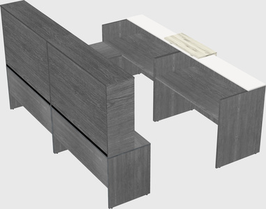Shared one sided u-shaped reception desk