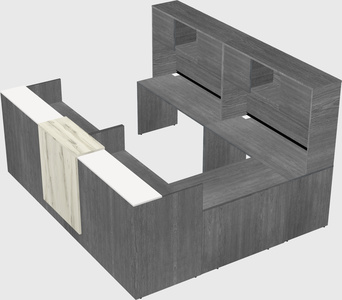 Shared one sided u-shaped reception desk