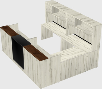 Shared one sided u-shaped reception desk