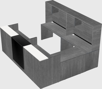 Shared one sided u-shaped reception desk