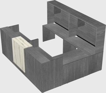 Shared one sided u-shaped reception desk