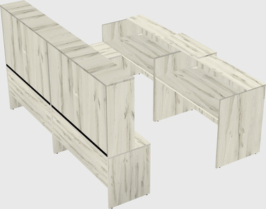 Shared one sided u-shaped reception desk