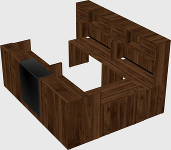 Shared one sided u-shaped reception desk