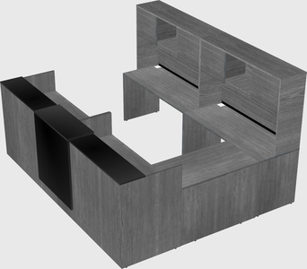 Shared one sided u-shaped reception desk
