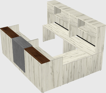 Shared one sided u-shaped reception desk
