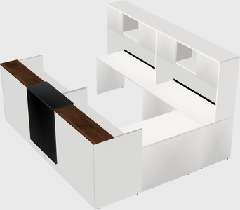 Shared one sided u-shaped reception desk