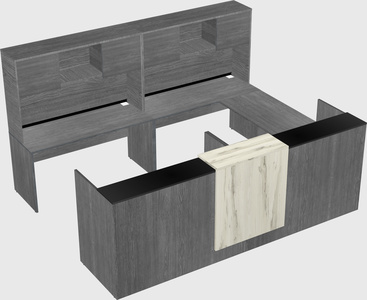 Shared one sided u-shaped reception desk