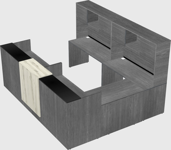 Shared one sided u-shaped reception desk