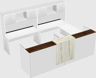 Shared one sided u-shaped reception desk