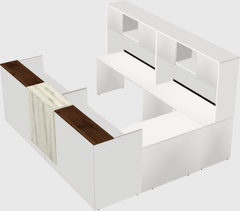 Shared one sided u-shaped reception desk