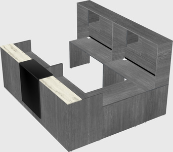Shared one sided u-shaped reception desk