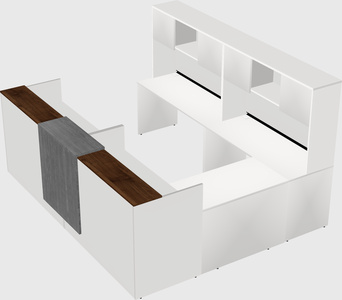 Shared one sided u-shaped reception desk