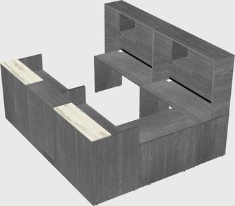 Shared one sided u-shaped reception desk