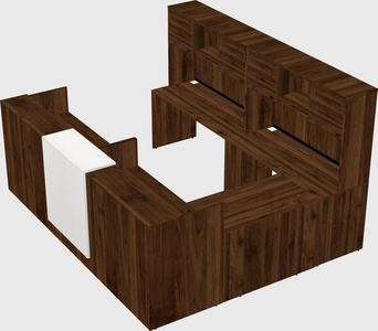 Shared one sided u-shaped reception desk